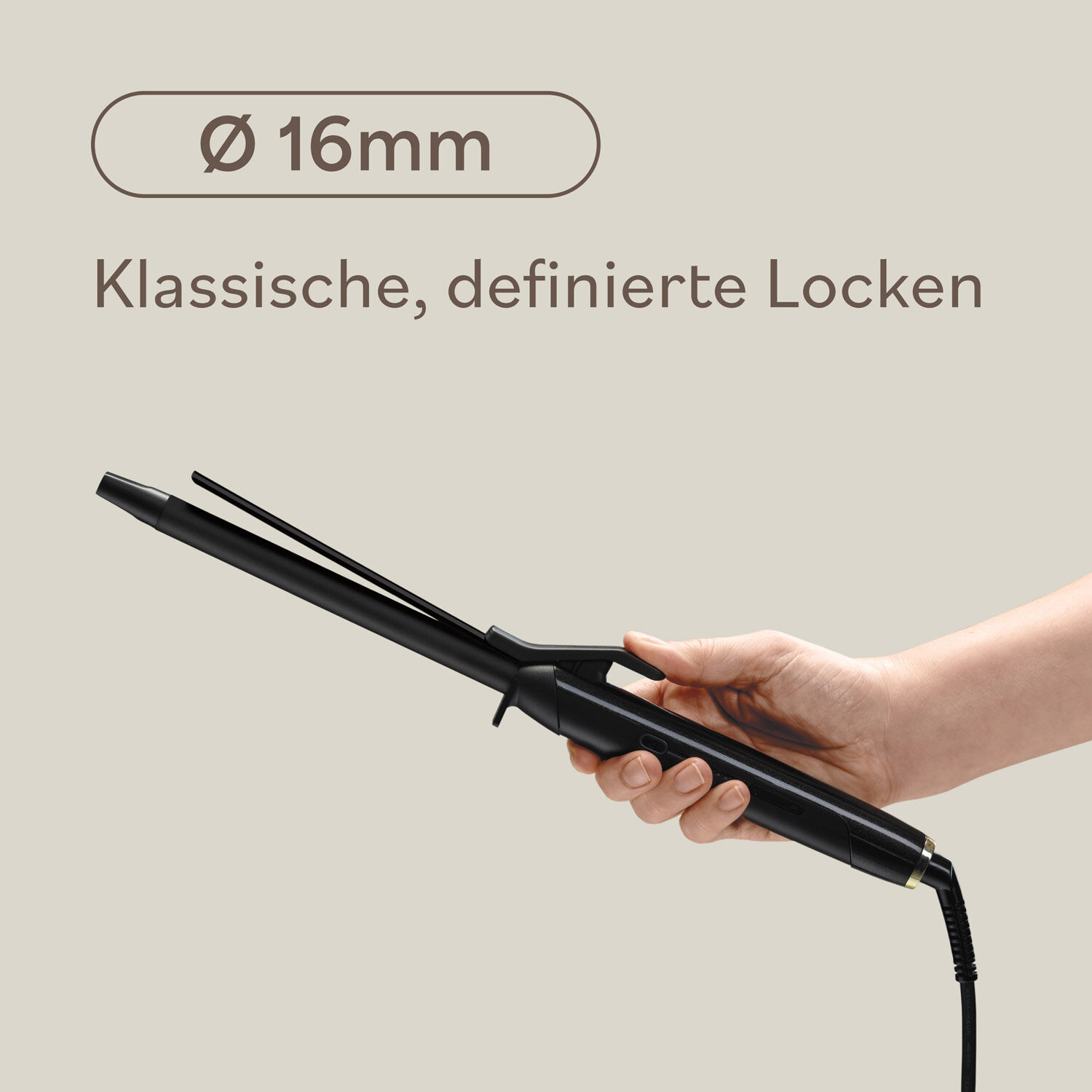 Lockenstab mit Klammer - &Oslash; 16mm